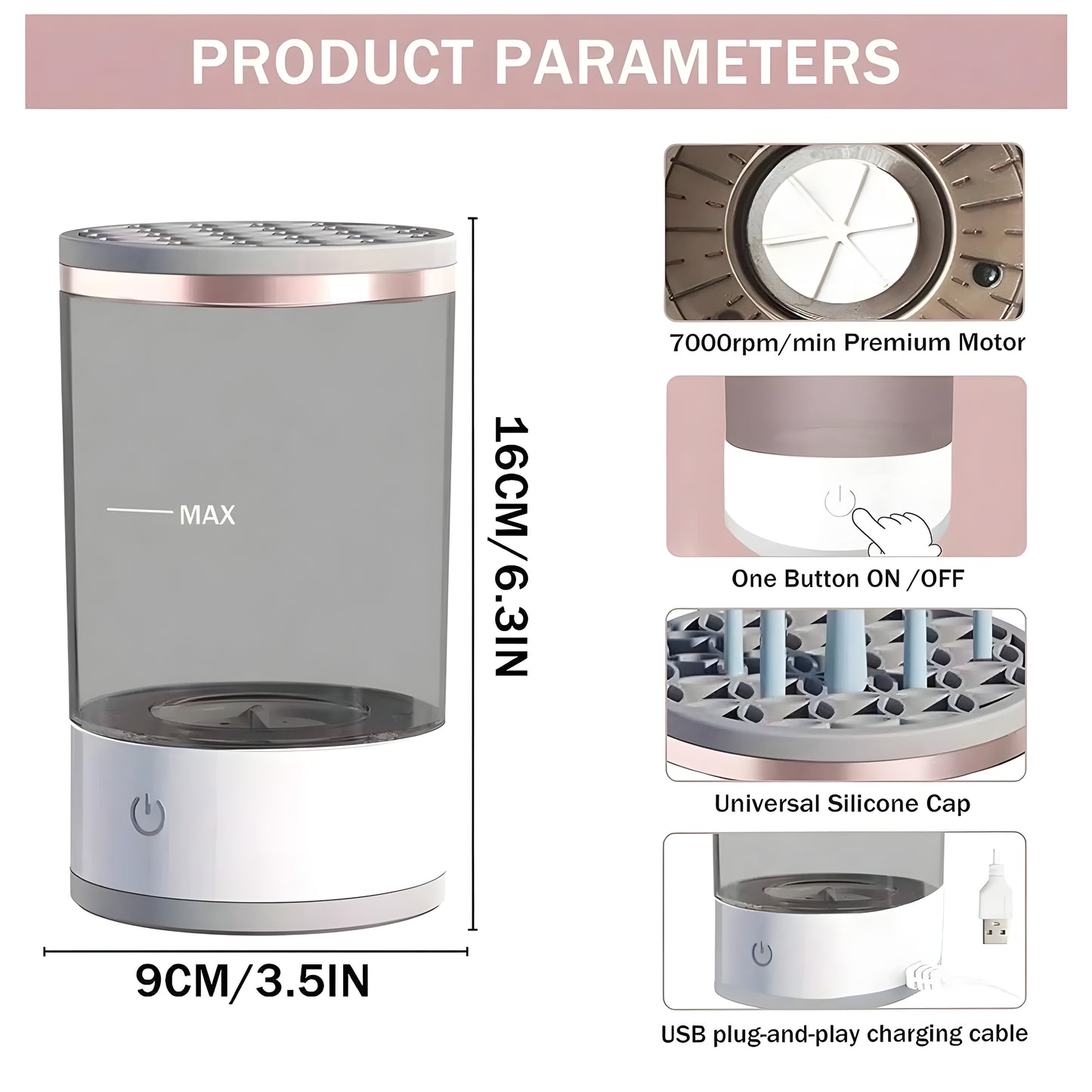 ACSOPro™ Electric Makeup Brush Cleaner Machine